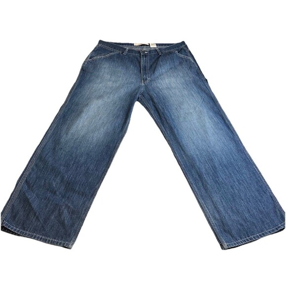 Authentic GAP CARPENTER Mens Wash Jeans Pants Chino Blue RELAXED FIT 40x29 - Picture 1 of 13